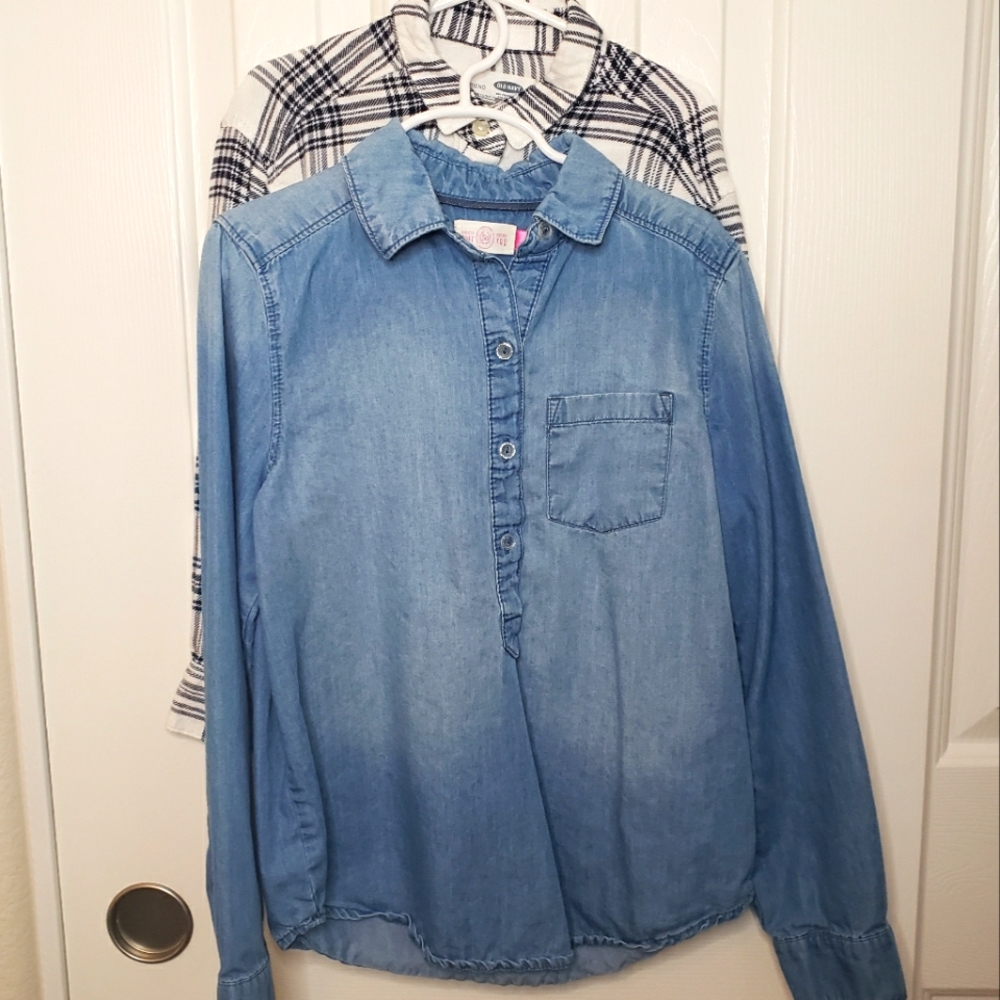 2 Pack Girls Button Up Shirts